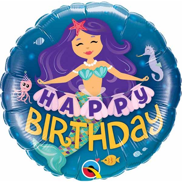 Happy Birthday Mermaid 18" Foil Balloon