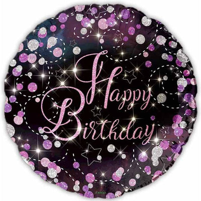 Happy Birthday Pink Dots 18" Foil Balloon