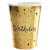 Happy Birthday Sparkling Gold Tumblers, Set of 10