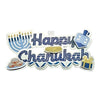 Happy Chanukah 3D Deco W/ Glitter Accents, 14.5" X 8"