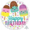 Happy Ice Cream Birthday 18" Foil Balloon