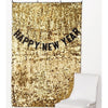 Happy New Year Paillette Backdrop - Black, Silver, Gold