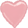 Heart-Shaped 18" Metallic Foil Balloon in Pastel Pink