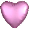 Heart-Shaped Balloon 18" Satin Luxe in Flamingo Pink