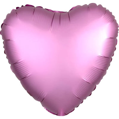 Heart-Shaped Balloon 18" Satin Luxe in Flamingo Pink