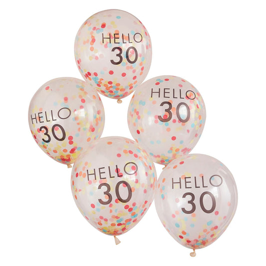 Hello 30 Birthday Balloons