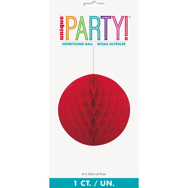 Honeycomb Ball – 8" – Red