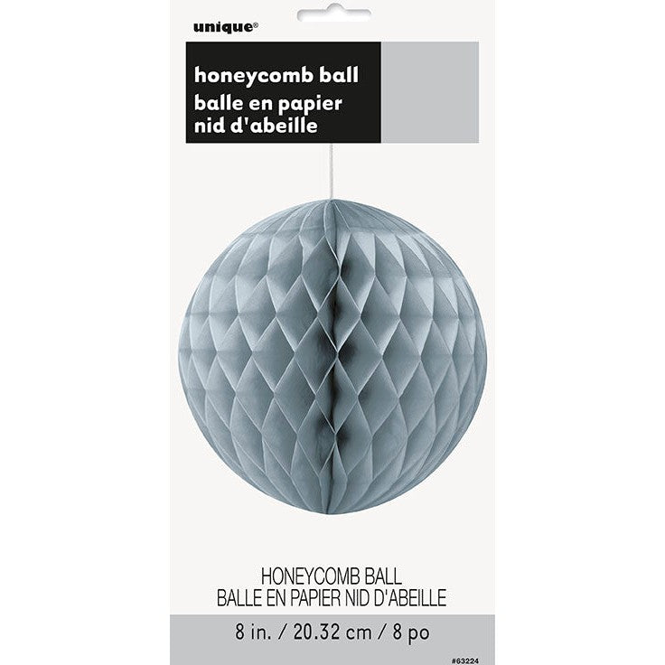 Honeycomb Ball – 8" – Silver