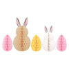 Honeycomb Decoration - Easter, 5 Piece Hanging Bunny & Egg