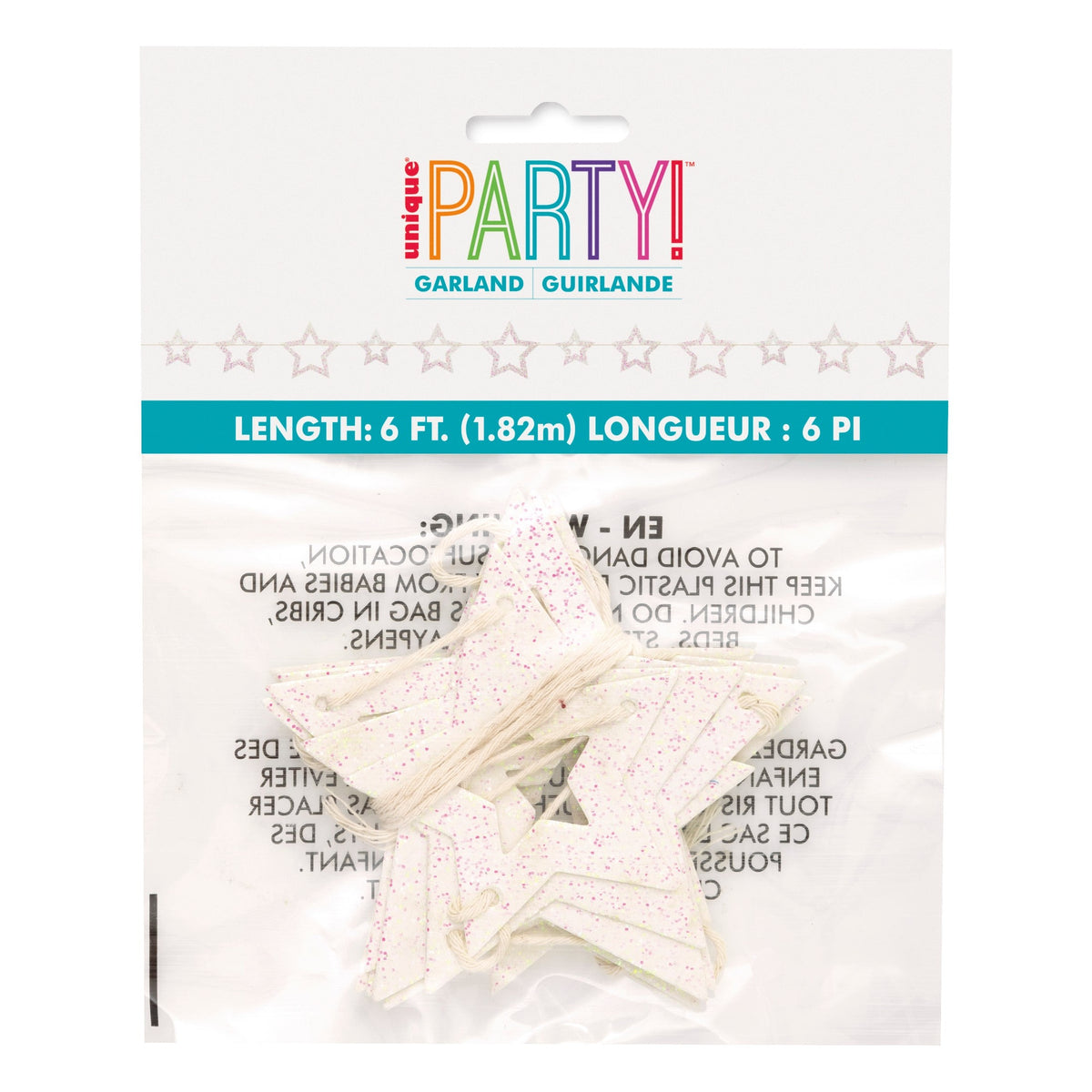 Iridescent Star Garland – 6ft