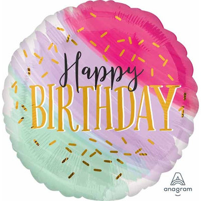 Jumbo Water Colour Birthday Foil Balloon 28"