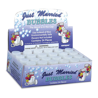 Just Married Party Bubbles, 24 Count
