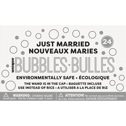 Just Married Party Bubbles, 24 Count