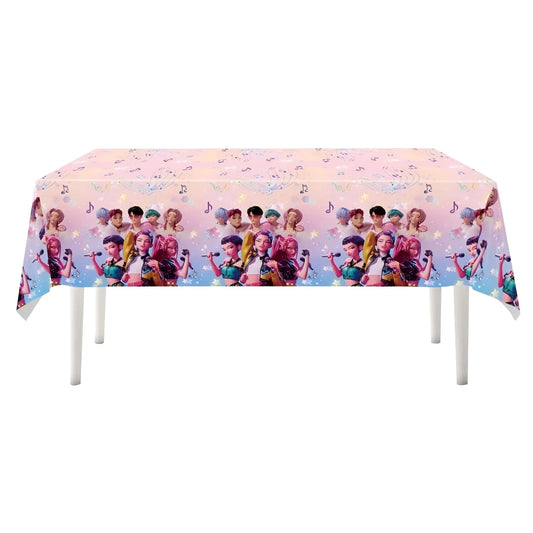 KPop Anime Singing Idols Rectangular Plastic Table Cover