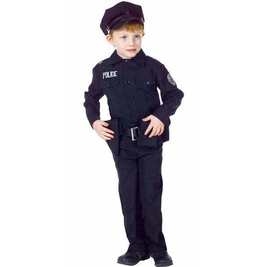 Kids Police Uniform With Shirt, Pants, Hat, Belt with Holster, Utility and Handcuff Pouch, Size Large