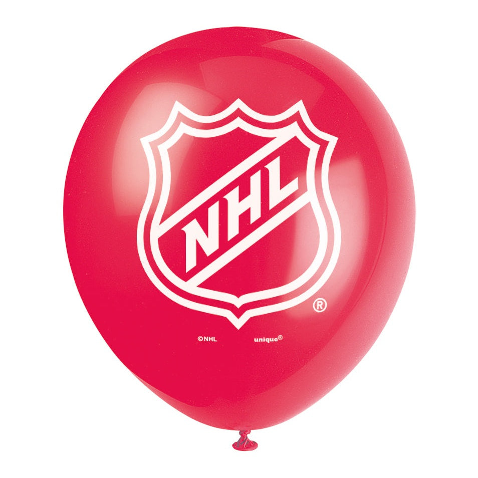 Latex Balloons - NHL, 12", 8 Count