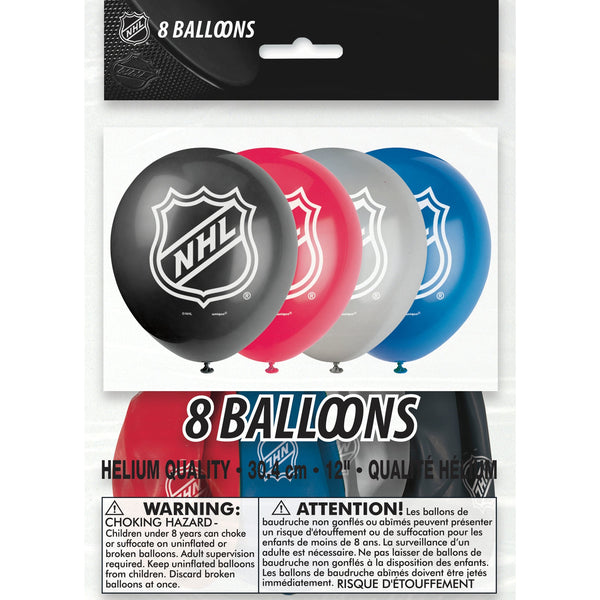 Latex Balloons - NHL, 12", 8 Count