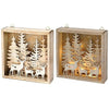 Light-Up Wood Trees & Reindeer Decoration