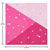 Lunch Napkins 16 Count 2 Piece Foil Pink
