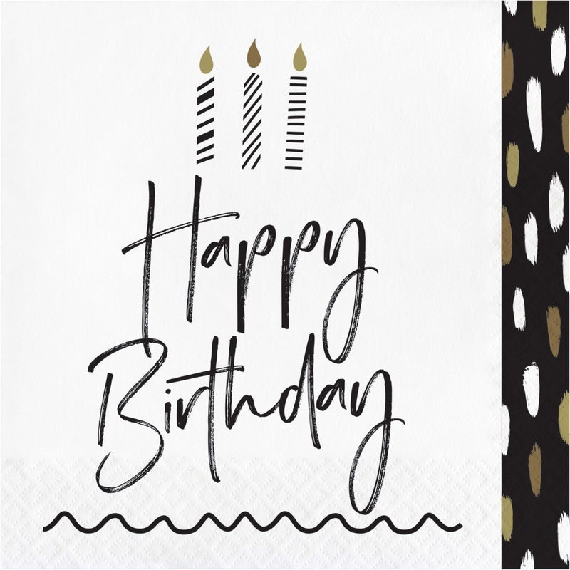 Lunch Napkins 16 Count 2 Piece Golden Wishes