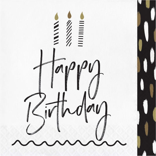 Lunch Napkins 16 Count 2 Piece Golden Wishes