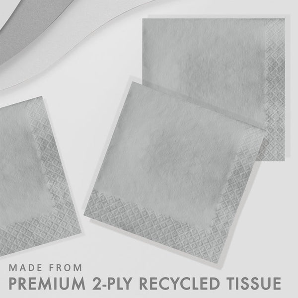 Luncheon Napkin 50 Count 2-Ply Shimmering Silver