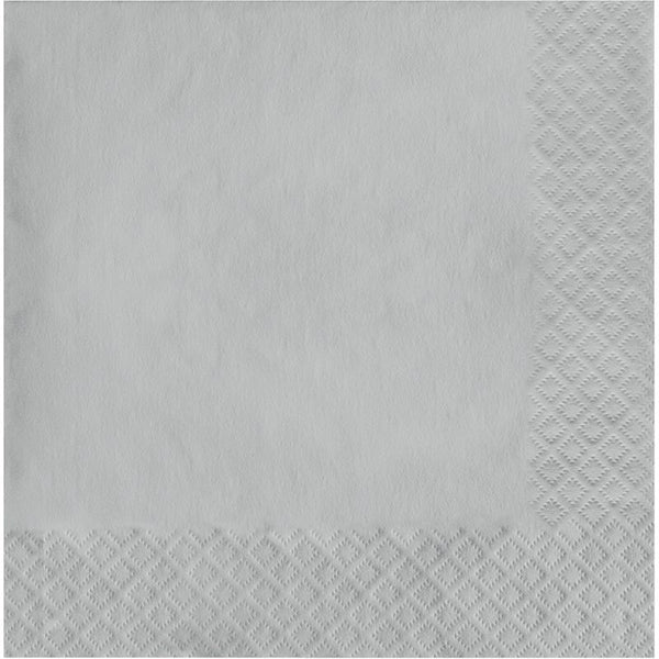 Luncheon Napkin 50 Count 2-Ply Shimmering Silver