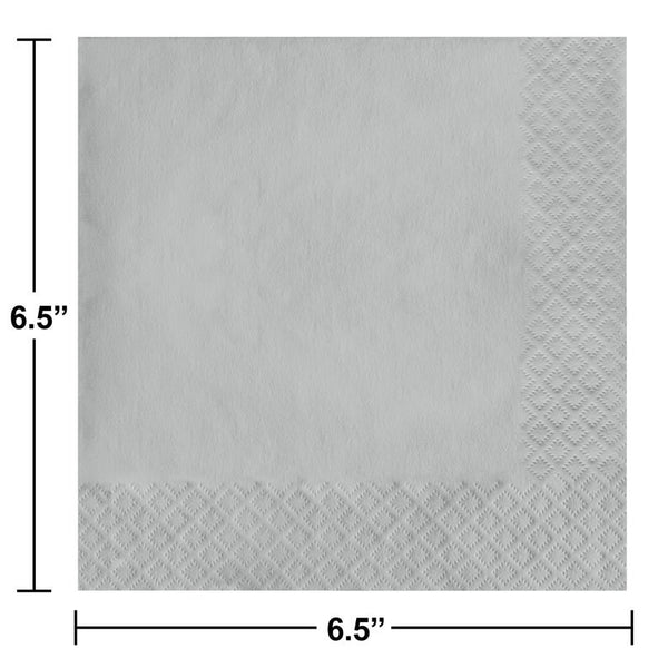 Luncheon Napkin 50 Count 2-Ply Shimmering Silver