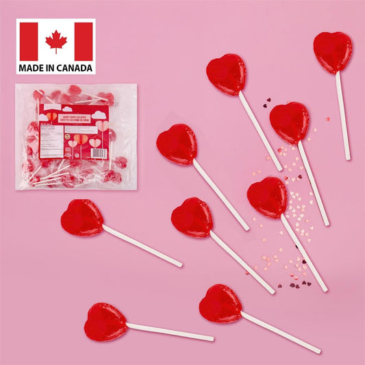 Made in Canada Heart-Shaped Lollipops