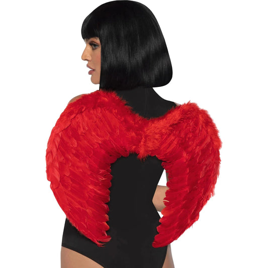 Marabou Trimmed Feather Wings Red