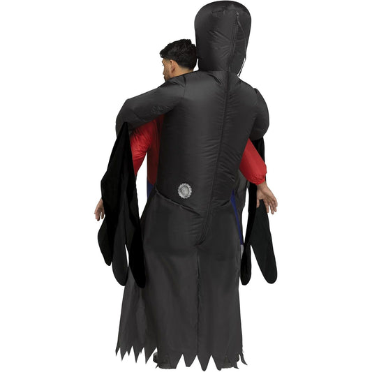 Men's Ghost Face Piggy Back Inflatable Costume, One Size Standard up to 200lbs