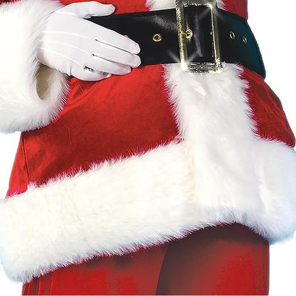 Men's Plus-Size Plus Size Adult Velour Santa Suit, Red/White, X-Large Size 50-54