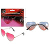Metal Frame Aviator Heart Glasses with Gradient Lenses. 2 Assorted Colours.