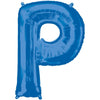 Metallic Balloon - Jumbo Letter Blue P