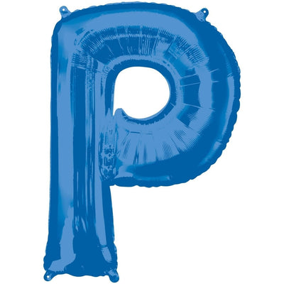 Metallic Balloon - Jumbo Letter Blue P