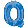 Metallic Balloon - Jumbo Letter Blue Q