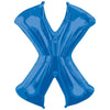 Metallic Balloon - Jumbo Letter Blue X