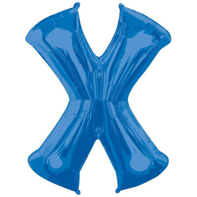 Metallic Balloon - Jumbo Letter Blue X