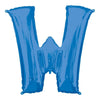 Metallic Balloon - Jumbo Letter Blue W
