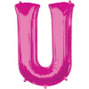 Metallic Balloon - Jumbo Letter Pink U