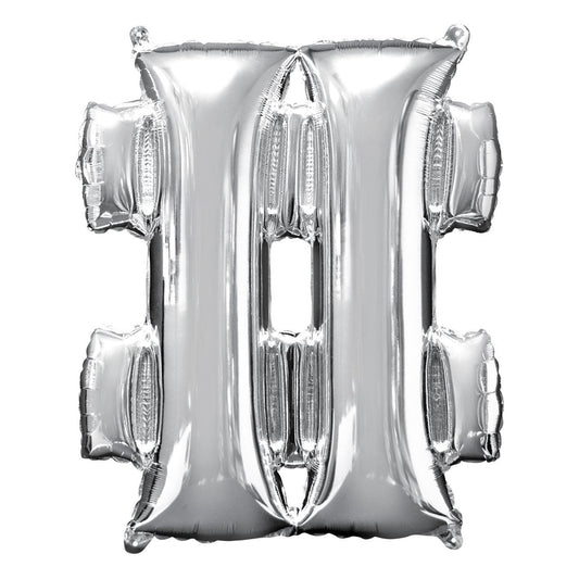 Metallic Balloon - Jumbo Symbol Silver #