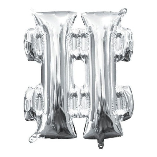 Metallic Balloon - Mini Symbol Silver #
