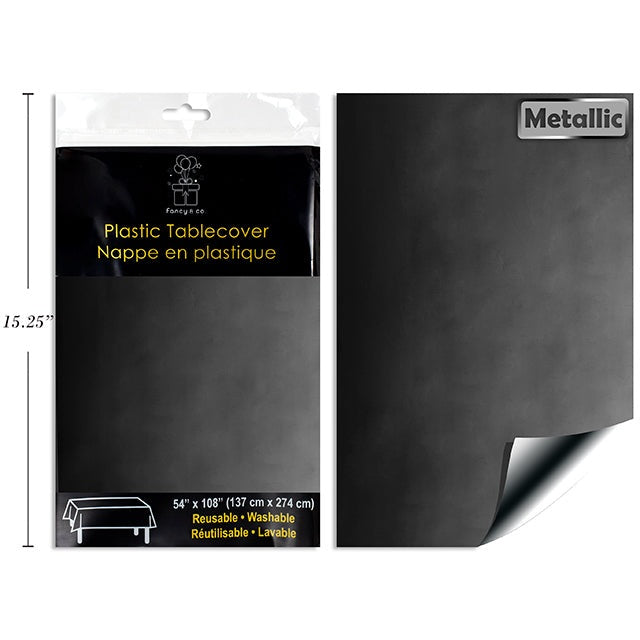 Metallic Silver Rectangular Table Cover 54x108in