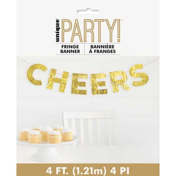Modern Christmas "Cheers" Goil Foil Banner