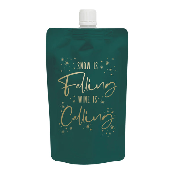 Modern Christmas Green & Gold 8oz Drink Pouch