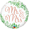 Mr. & Mrs. Elegant Greenery 18" Foil