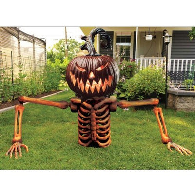 NEW: 4 FT "POSABLE" PUMPKIN SKELETON GROUND BREAKER