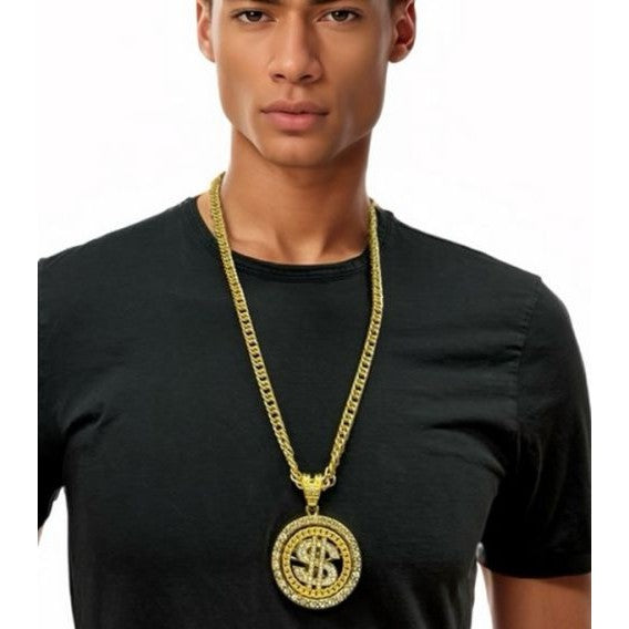 NEW: Bling Spinning Dollar Sign Necklace