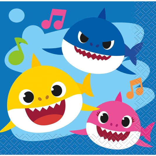 Baby Shark Beverage Napkin - 16 Count
