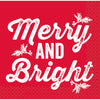 Napkins - Beverage, "Merry and Bright", 16 Count
